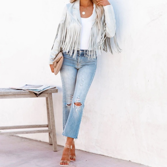 women faux suede tassel boho blazer casual blazer festival jacket - Picture 5 of 8